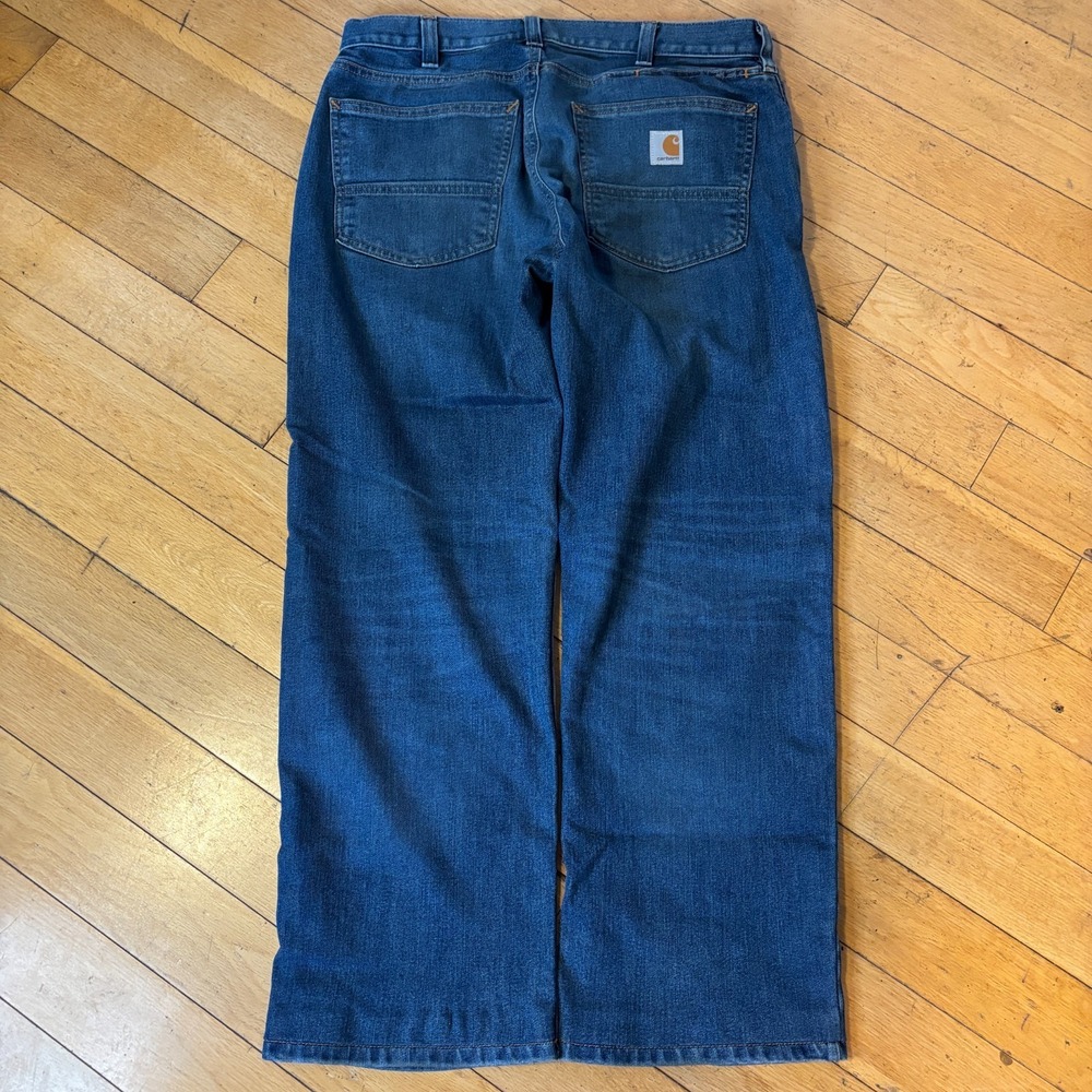 Carhartt Force Stretch Denim Jeans Mens 34x28 Workwear Relaxed - Picture 2 of 11